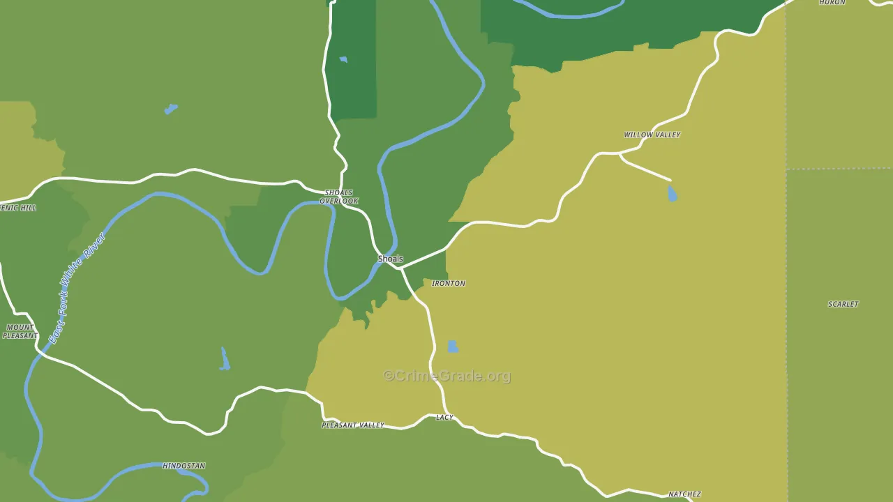 47581, IN Map of Vehicle Theft Rates