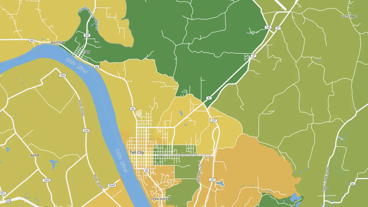 47586, IN Map of Vehicle Theft Rates
