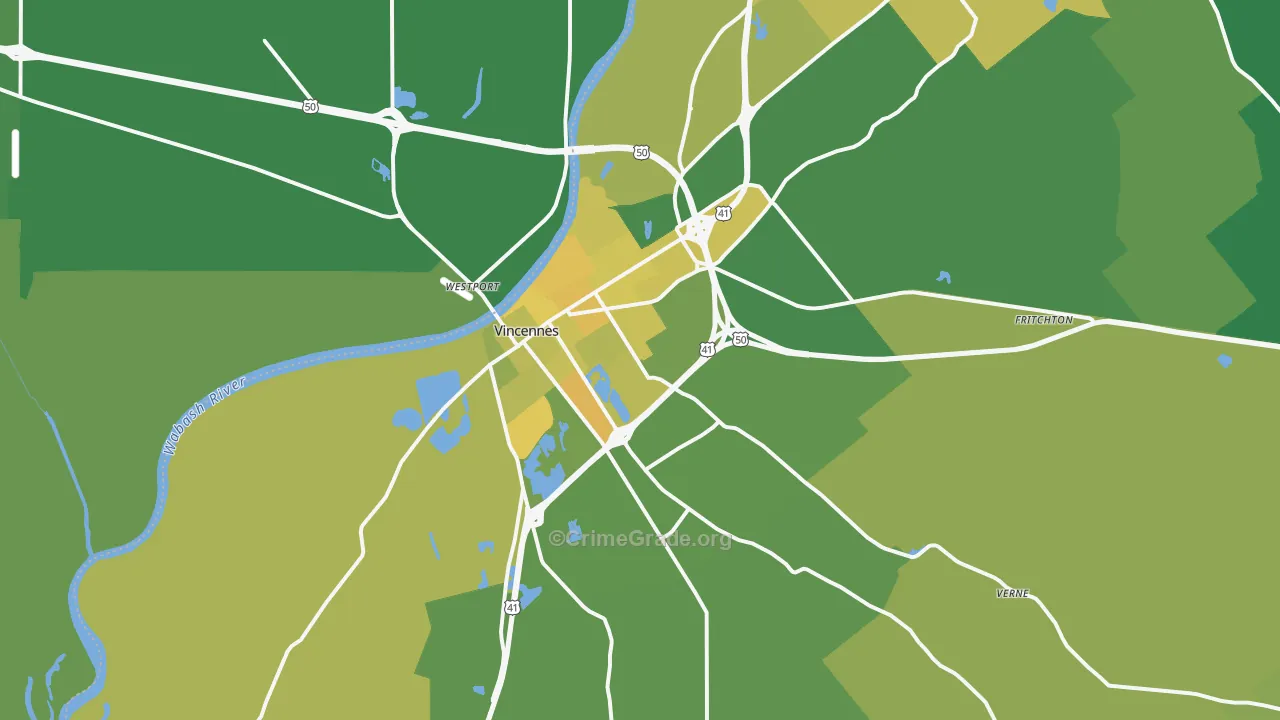 47591, IN Map of Vehicle Theft Rates