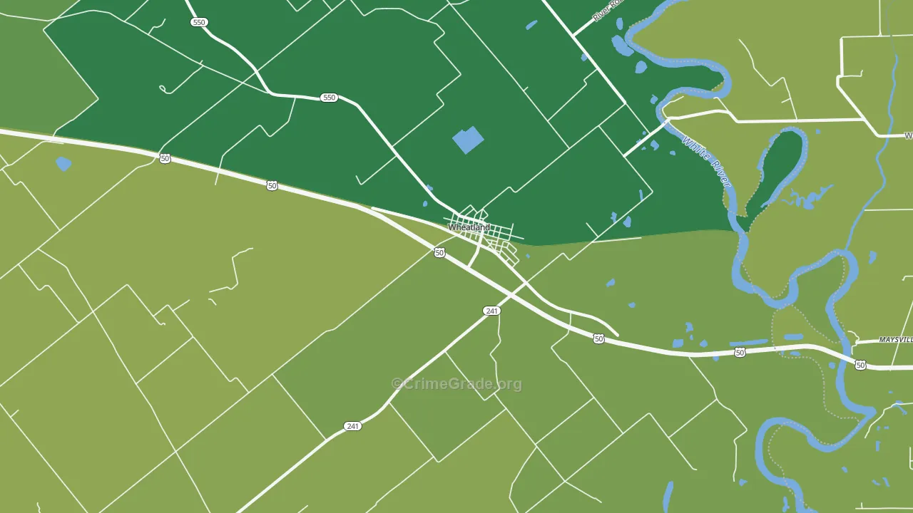 47597, IN Map of Vehicle Theft Rates