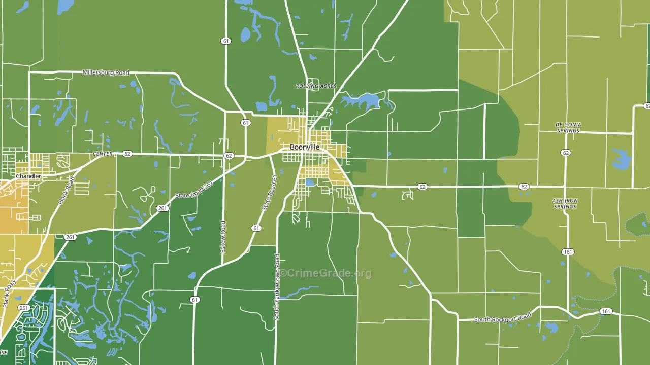 47601, IN Map of Vehicle Theft Rates