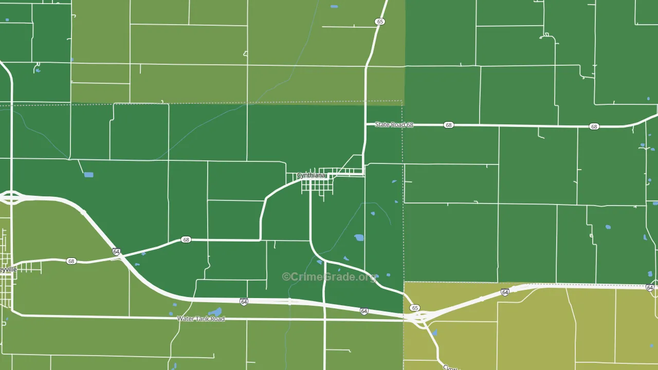 47612, IN Map of Vehicle Theft Rates
