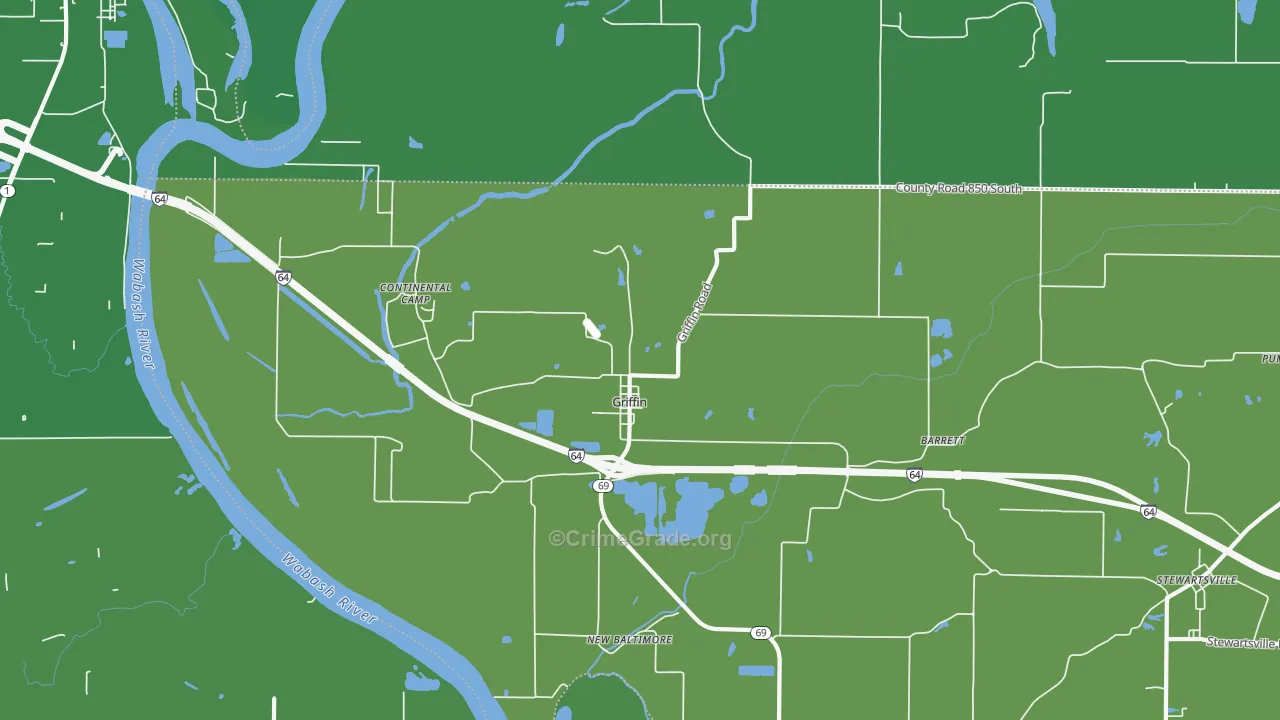 47616, IN Map of Vehicle Theft Rates