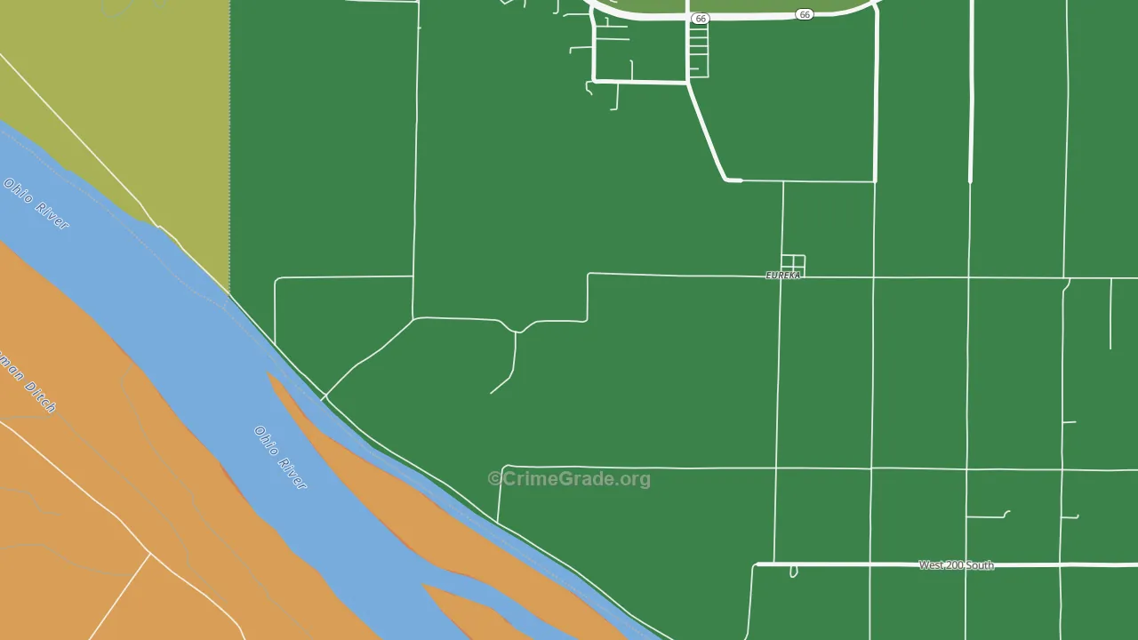 47617, IN Map of Vehicle Theft Rates