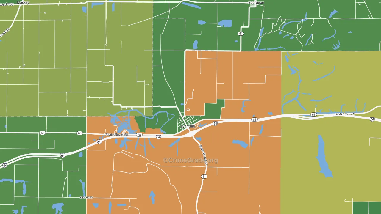 47619, IN Map of Vehicle Theft Rates