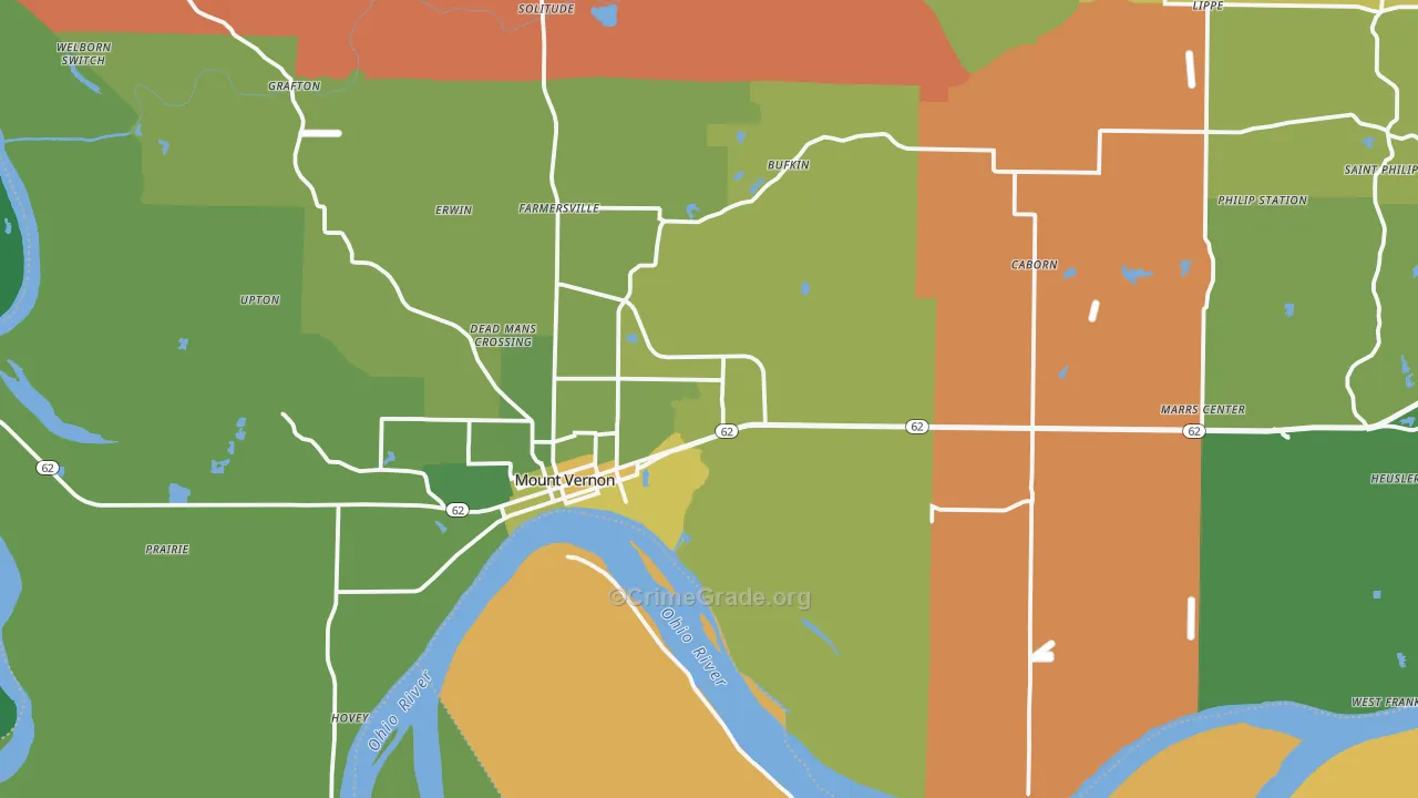 47620, IN Map of Vehicle Theft Rates