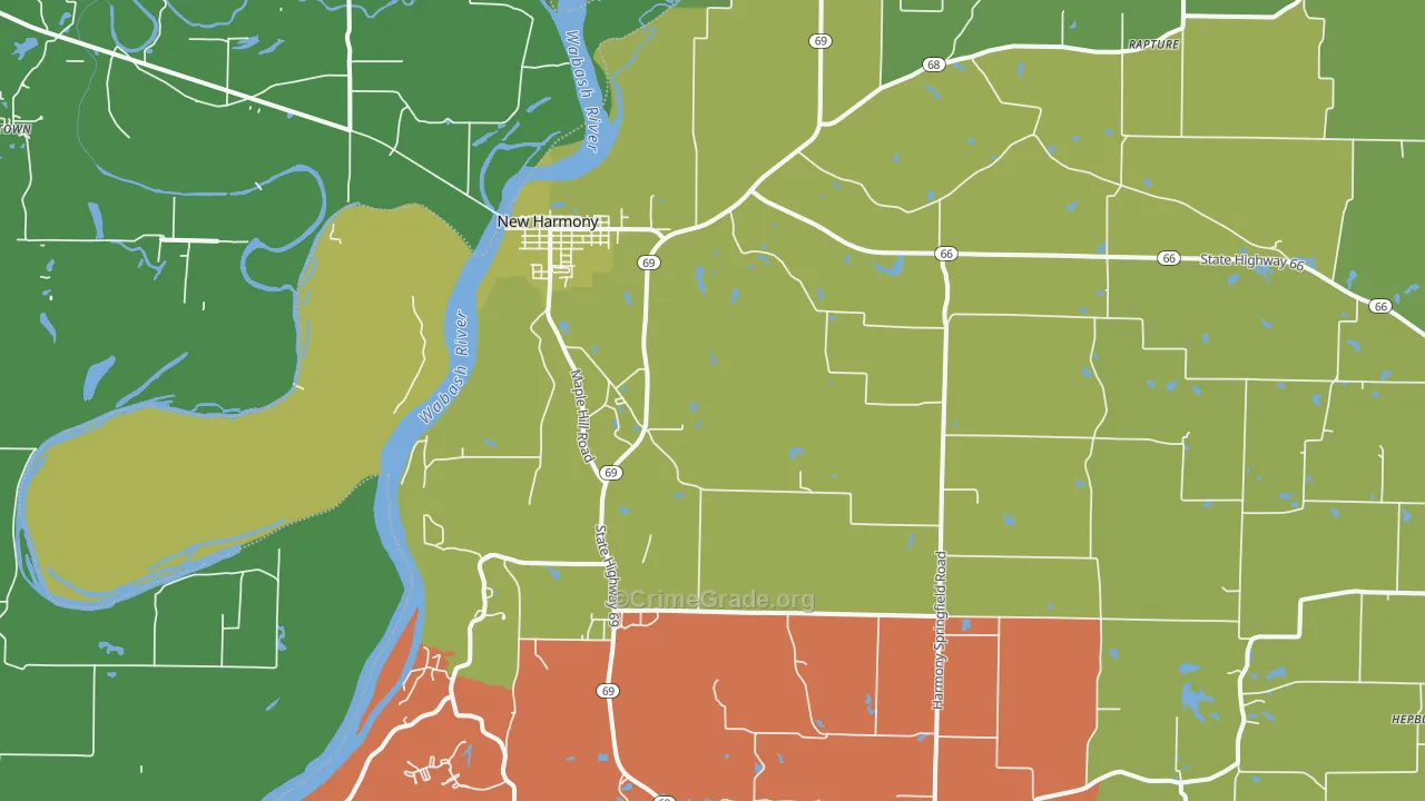 47631, IN Map of Vehicle Theft Rates