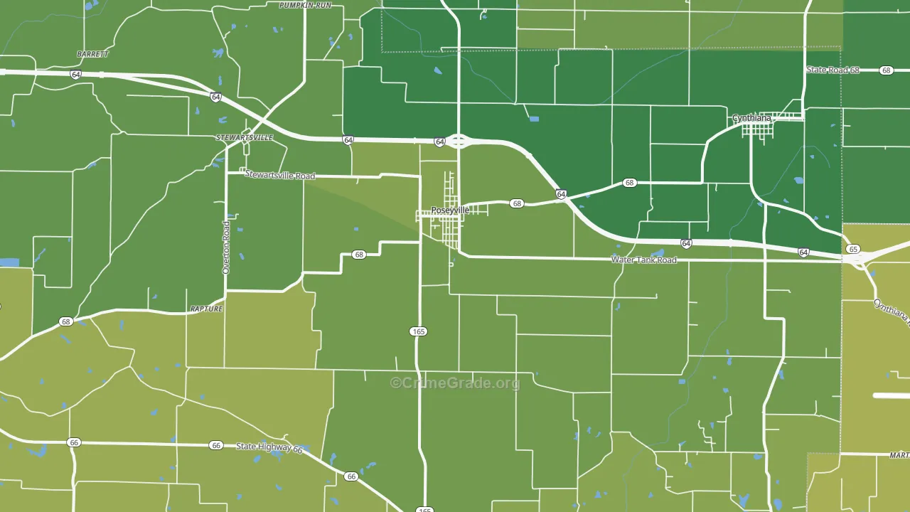 47633, IN Map of Vehicle Theft Rates