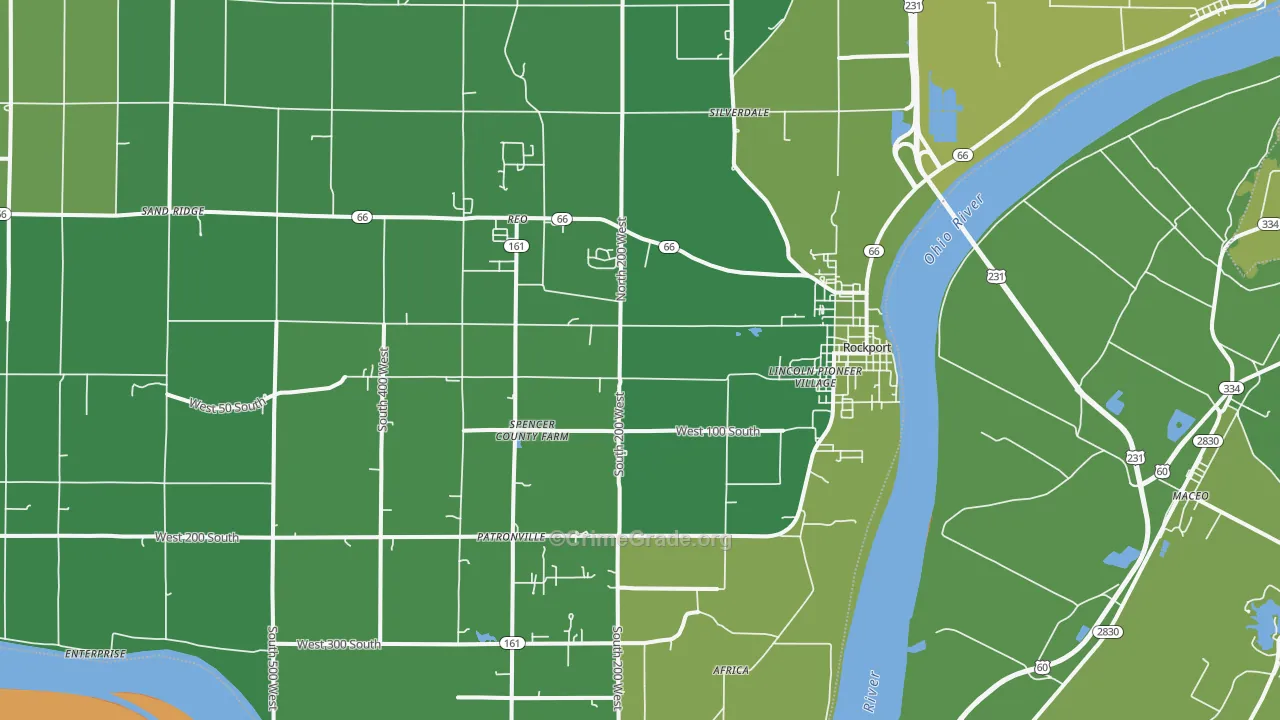47635, IN Map of Vehicle Theft Rates
