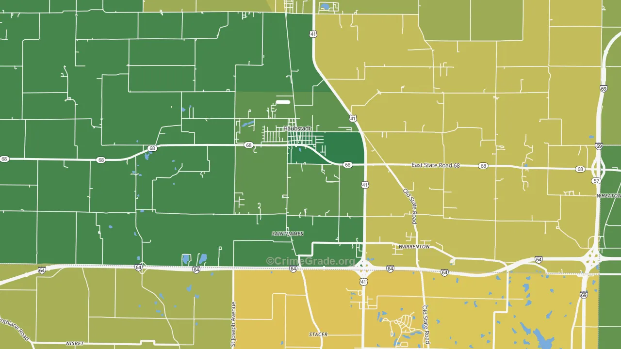 47639, IN Map of Vehicle Theft Rates