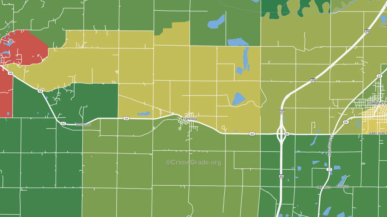 47649, IN Map of Vehicle Theft Rates