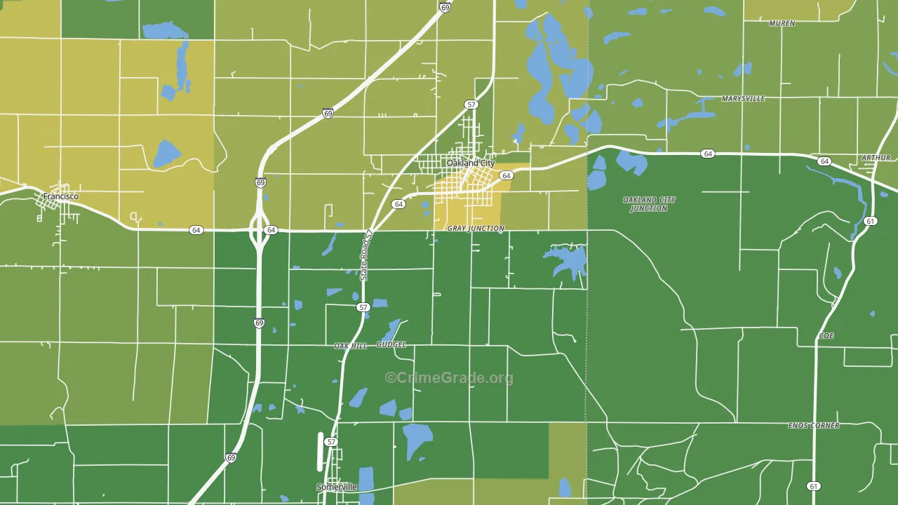 47660, IN Map of Vehicle Theft Rates