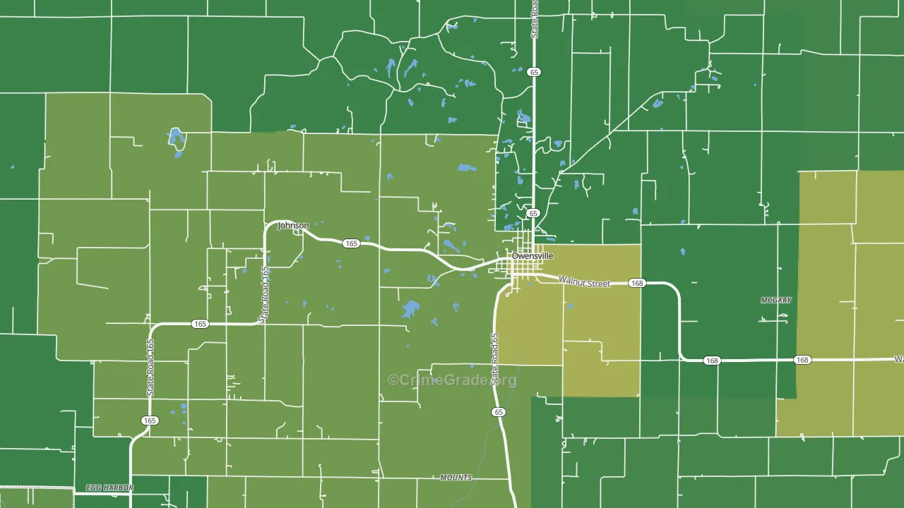 47665, IN Map of Vehicle Theft Rates