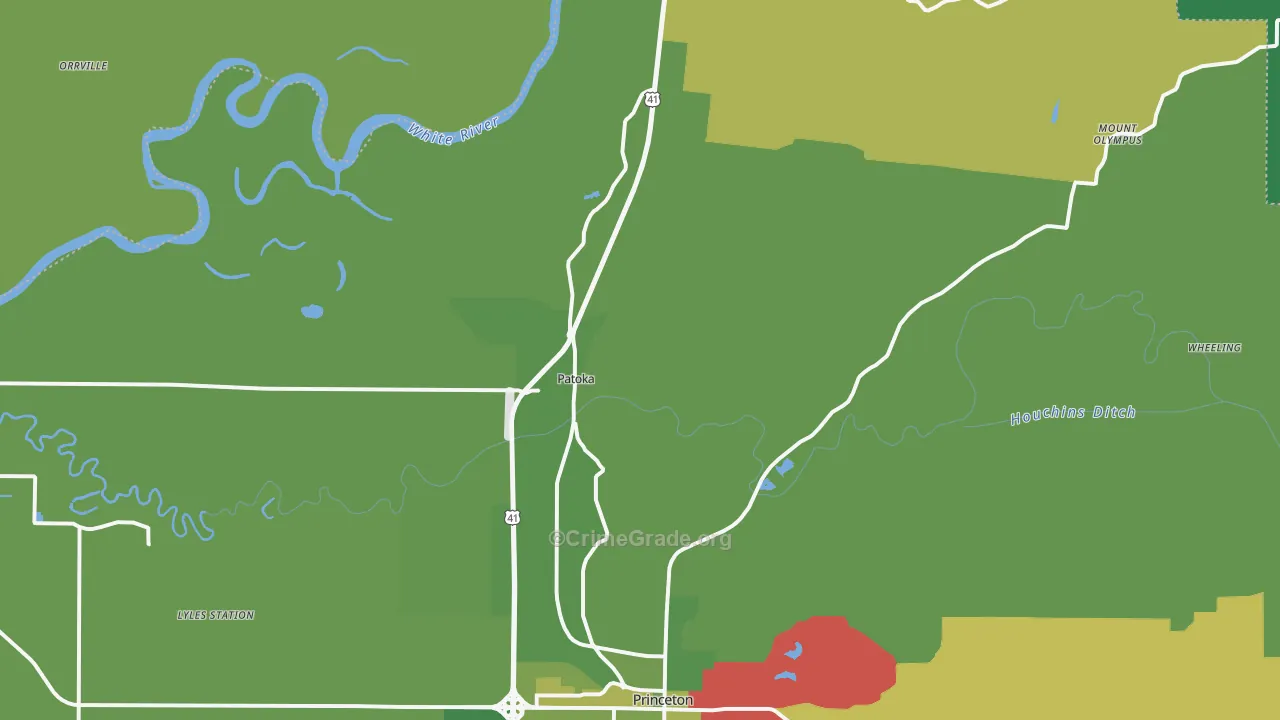47666, IN Map of Vehicle Theft Rates