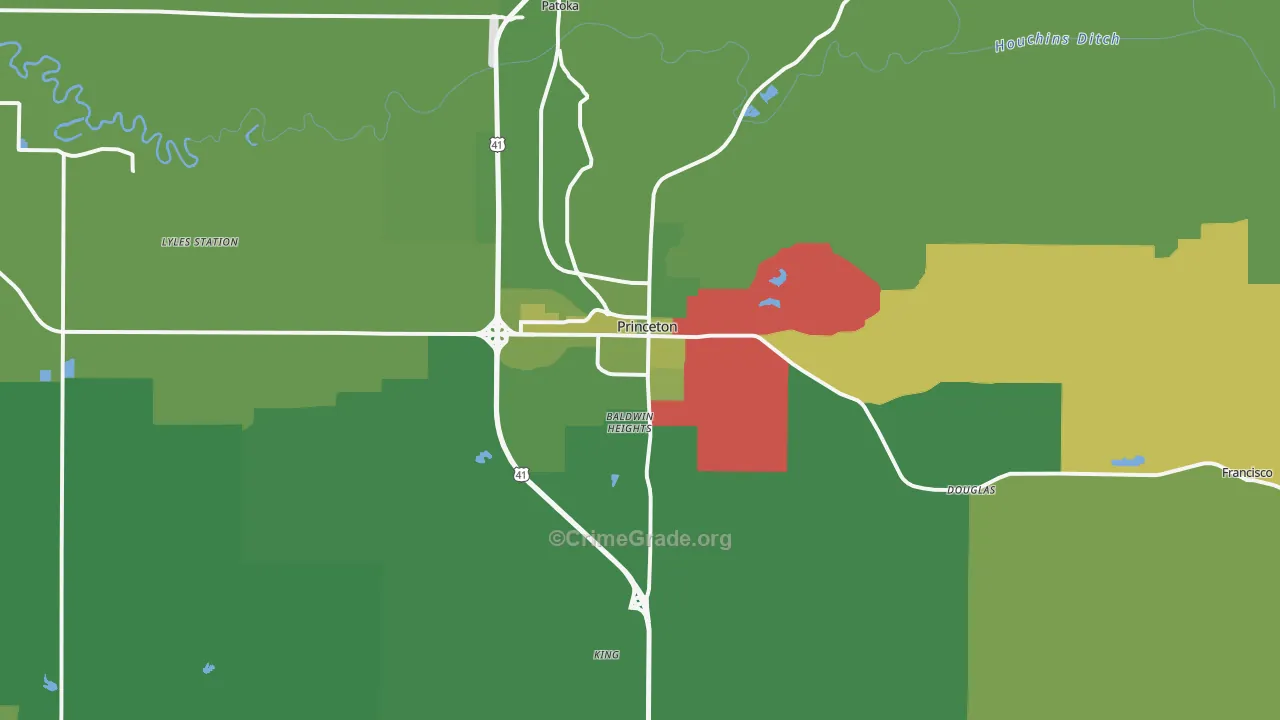 47670, IN Map of Vehicle Theft Rates