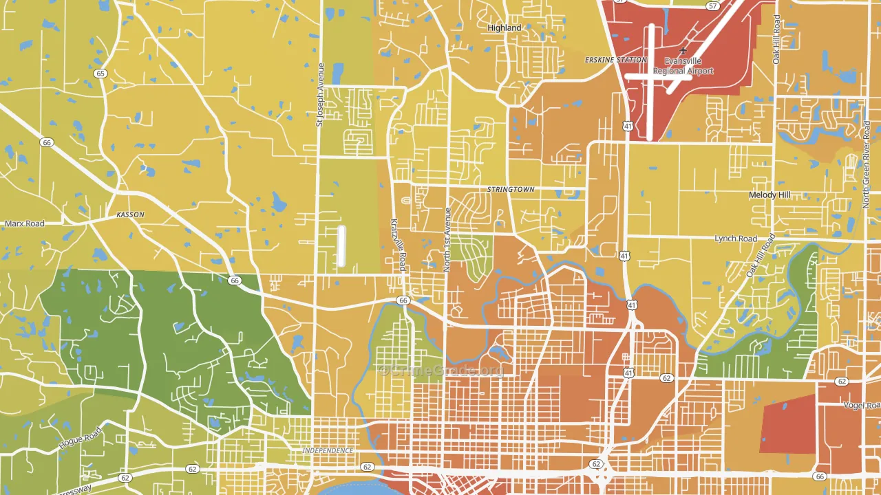 47710, IN Map of Vehicle Theft Rates