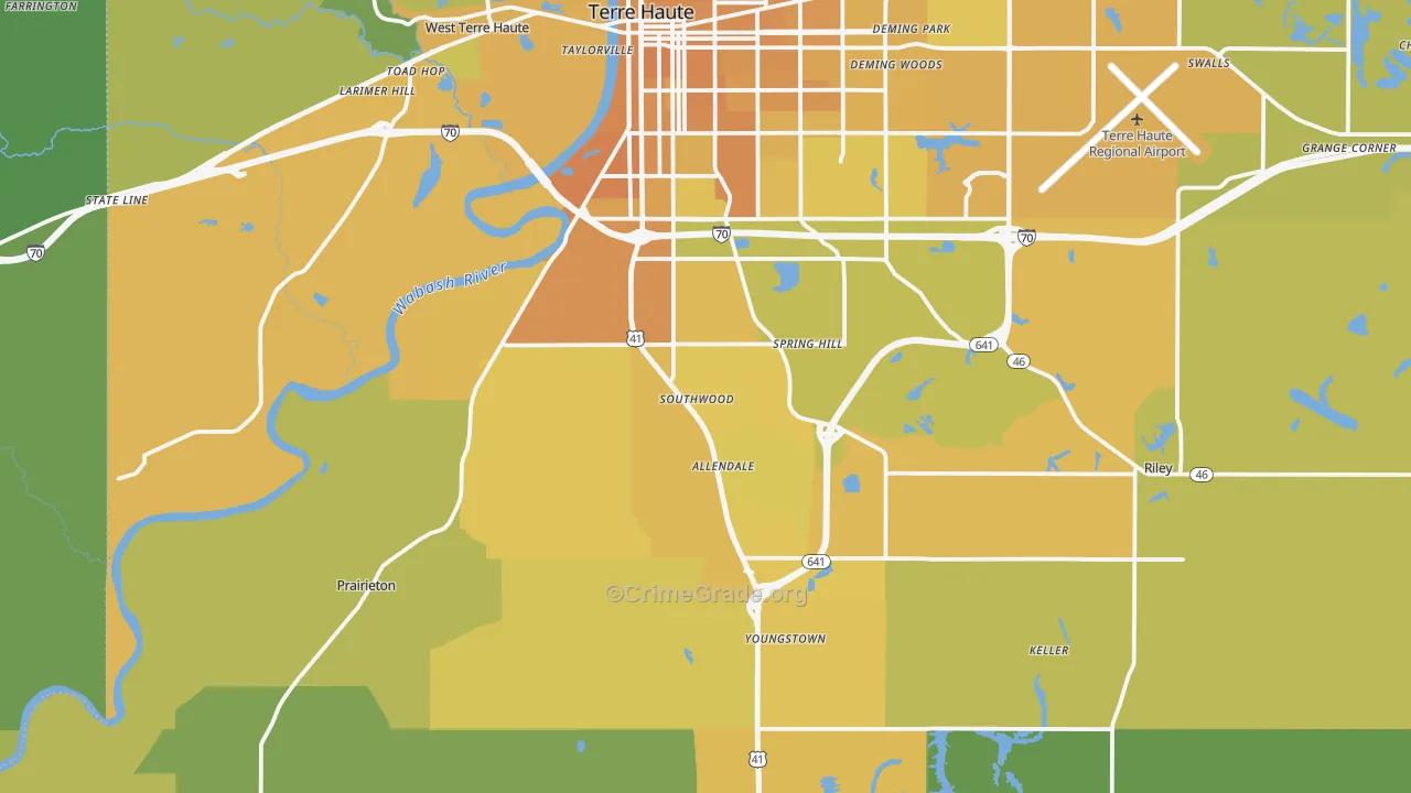 47802, IN Map of Vehicle Theft Rates