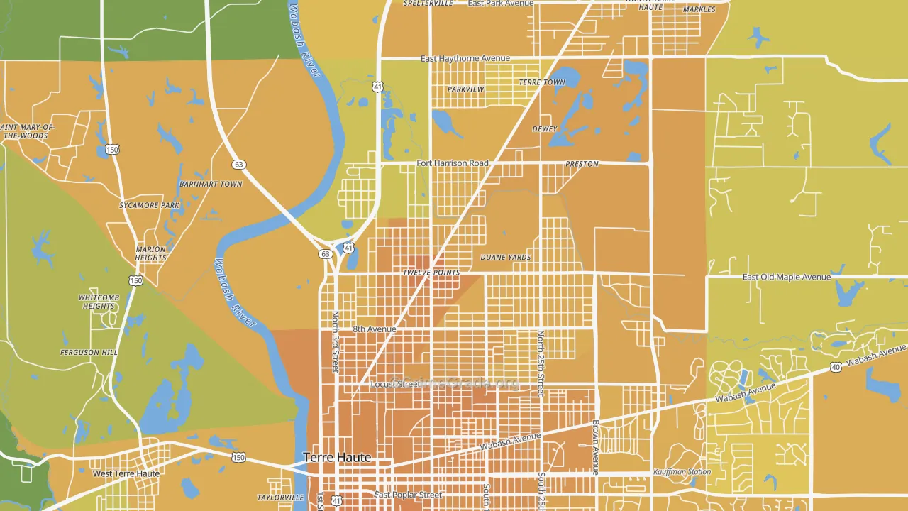 47804, IN Map of Vehicle Theft Rates