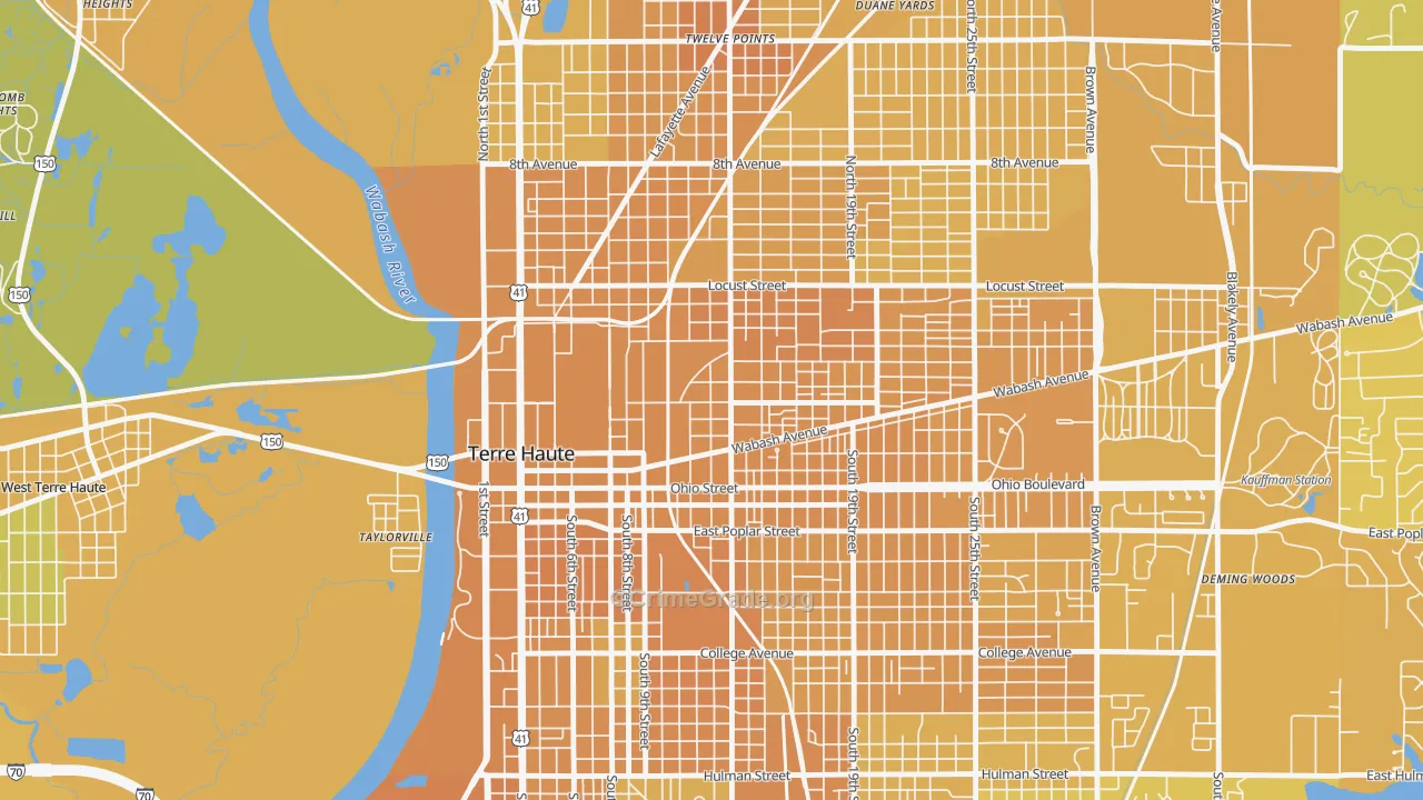47807, IN Map of Vehicle Theft Rates
