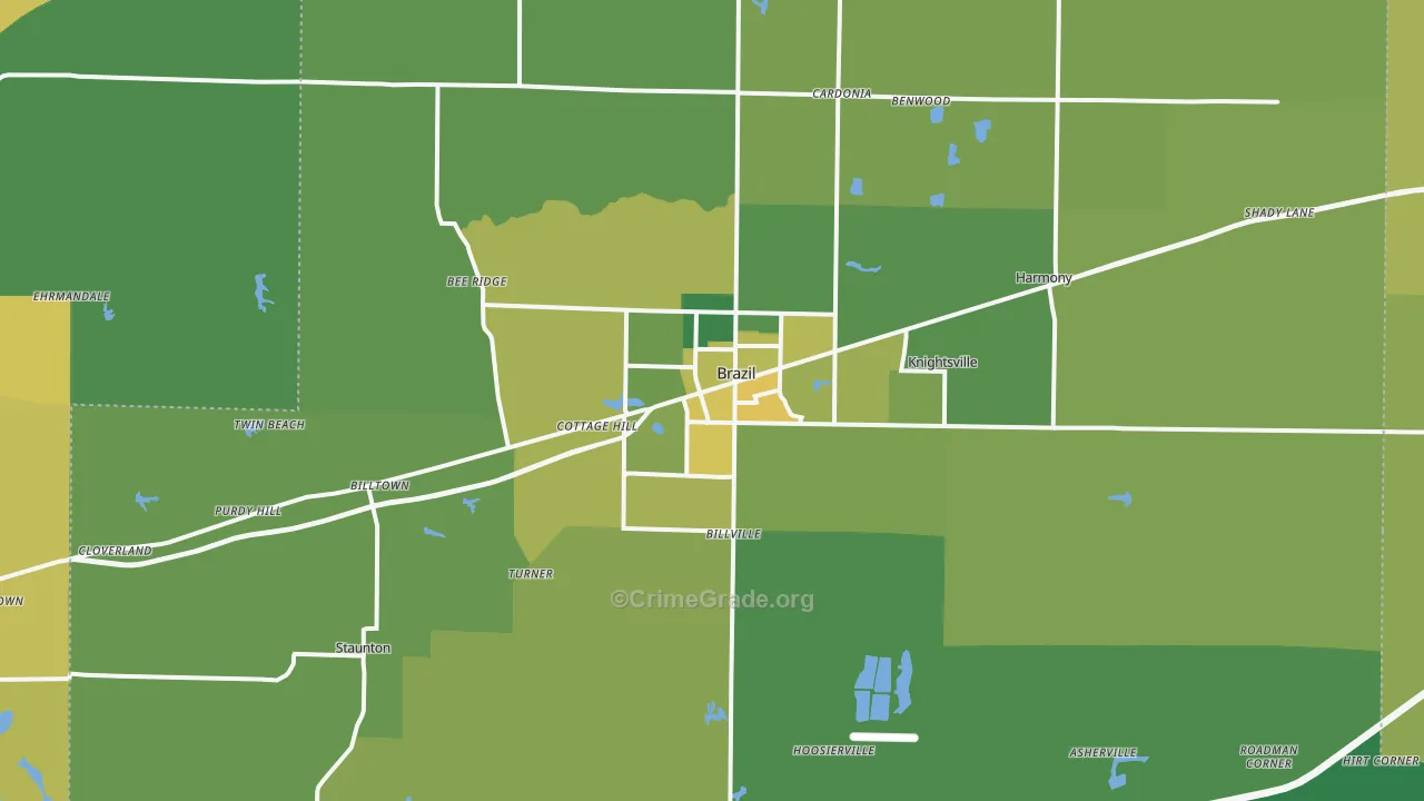47834, IN Map of Vehicle Theft Rates