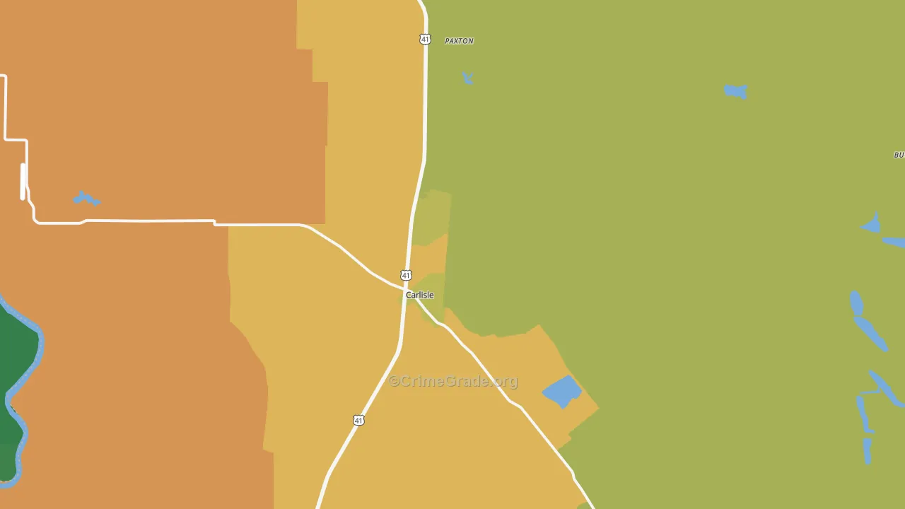 47838, IN Map of Vehicle Theft Rates