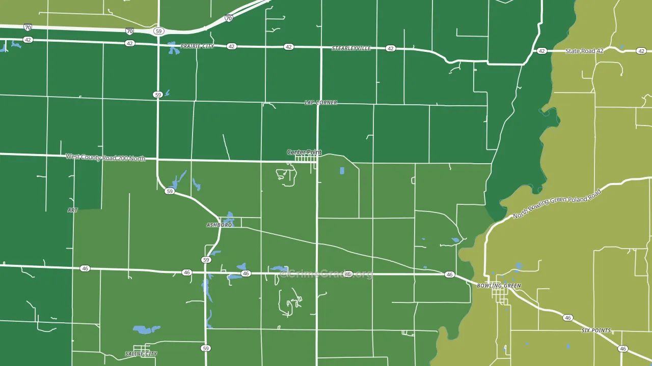 47840, IN Map of Vehicle Theft Rates