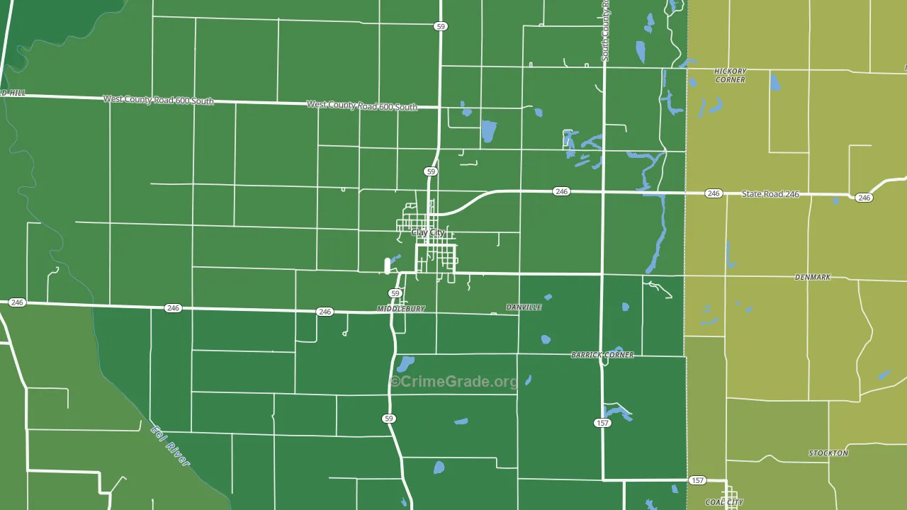 47841, IN Map of Vehicle Theft Rates