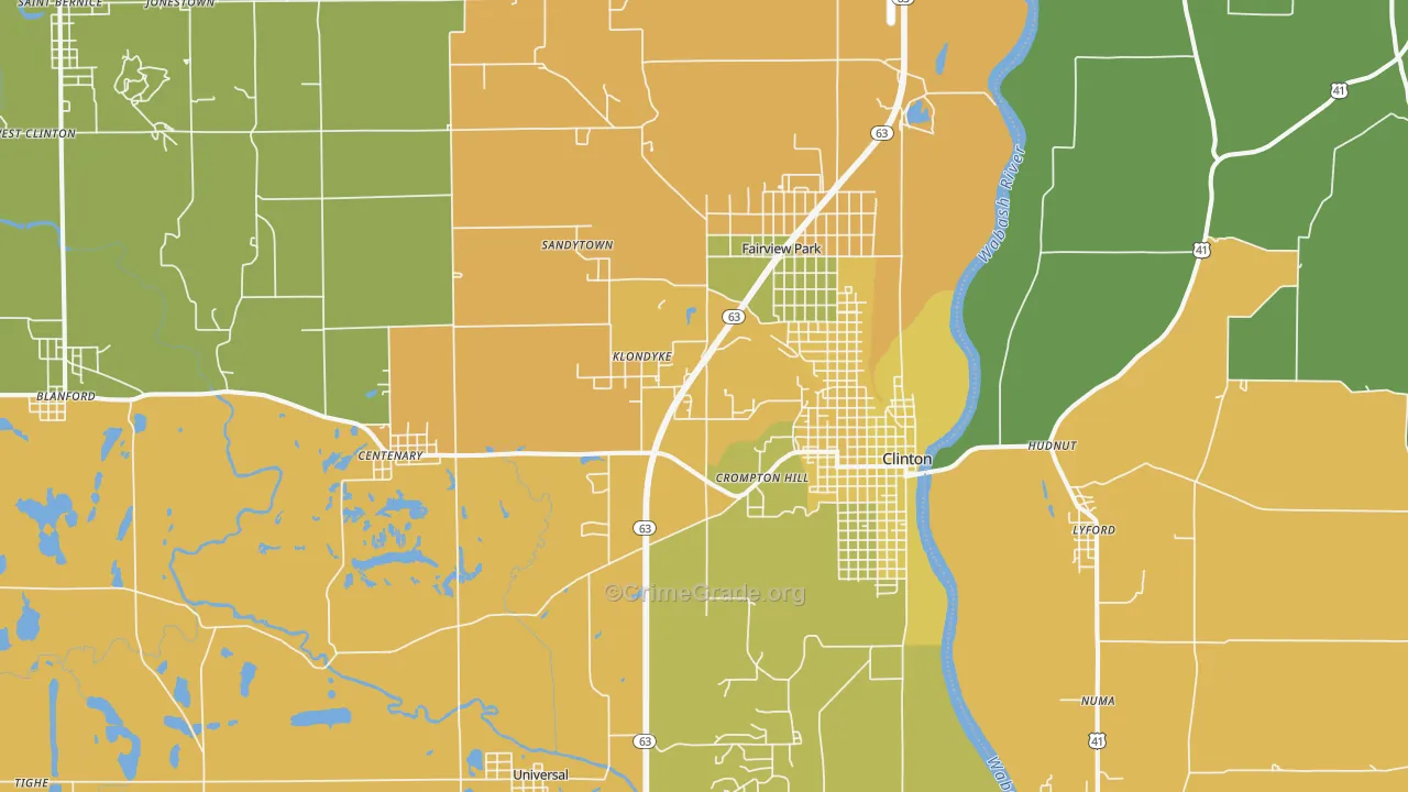47842, IN Map of Vehicle Theft Rates