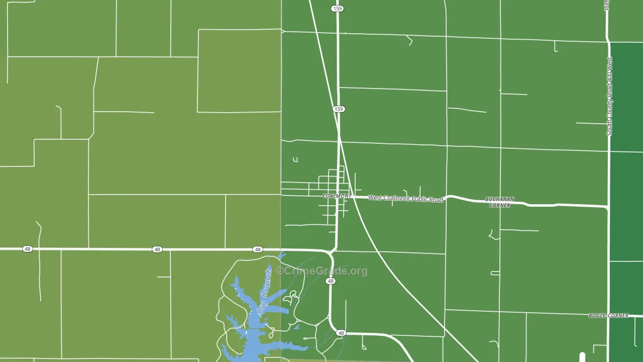 47845, IN Map of Vehicle Theft Rates
