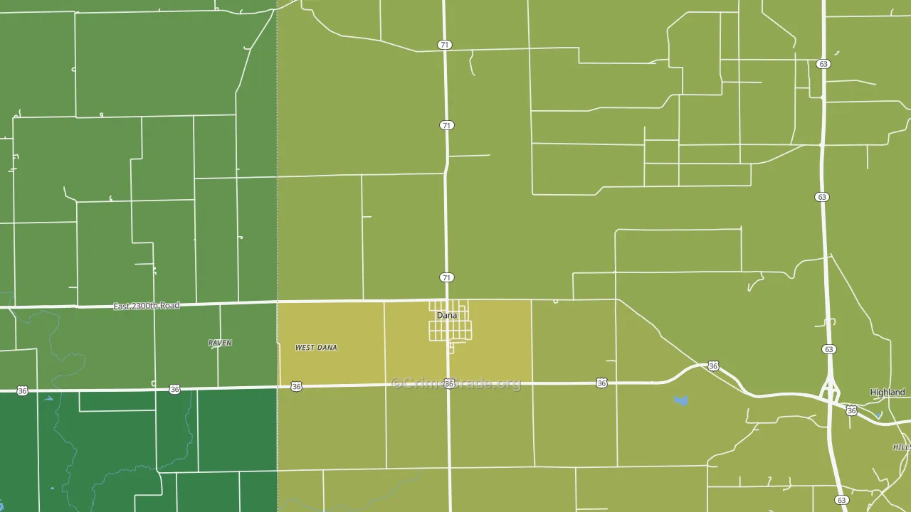 47847, IN Map of Vehicle Theft Rates