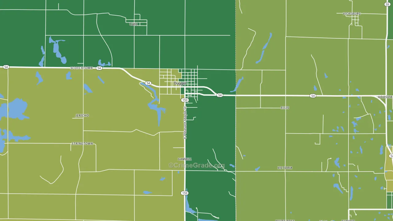 47848, IN Map of Vehicle Theft Rates