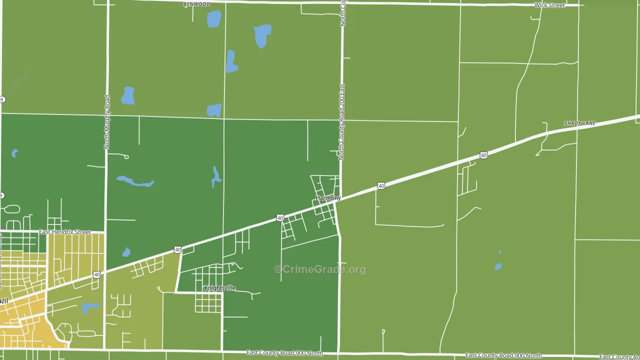 47853, IN Map of Vehicle Theft Rates