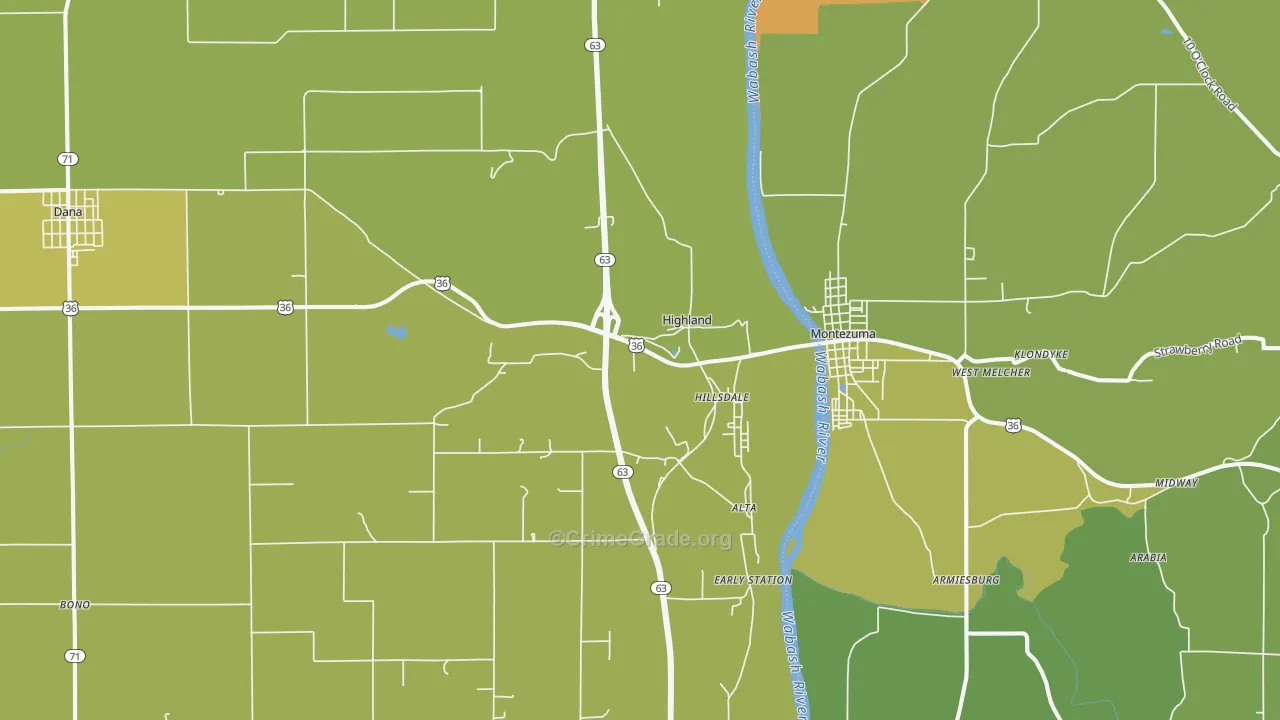 47854, IN Map of Vehicle Theft Rates