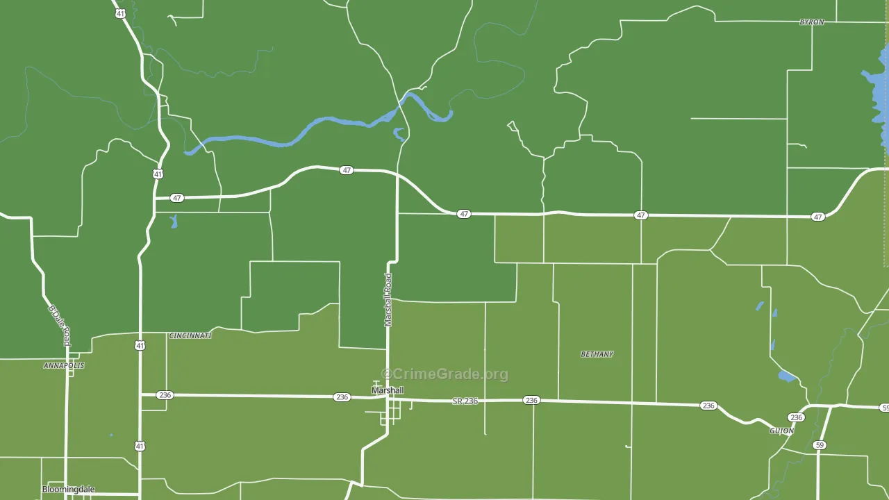 47859, IN Map of Vehicle Theft Rates