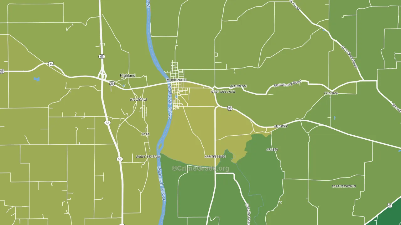 47862, IN Map of Vehicle Theft Rates