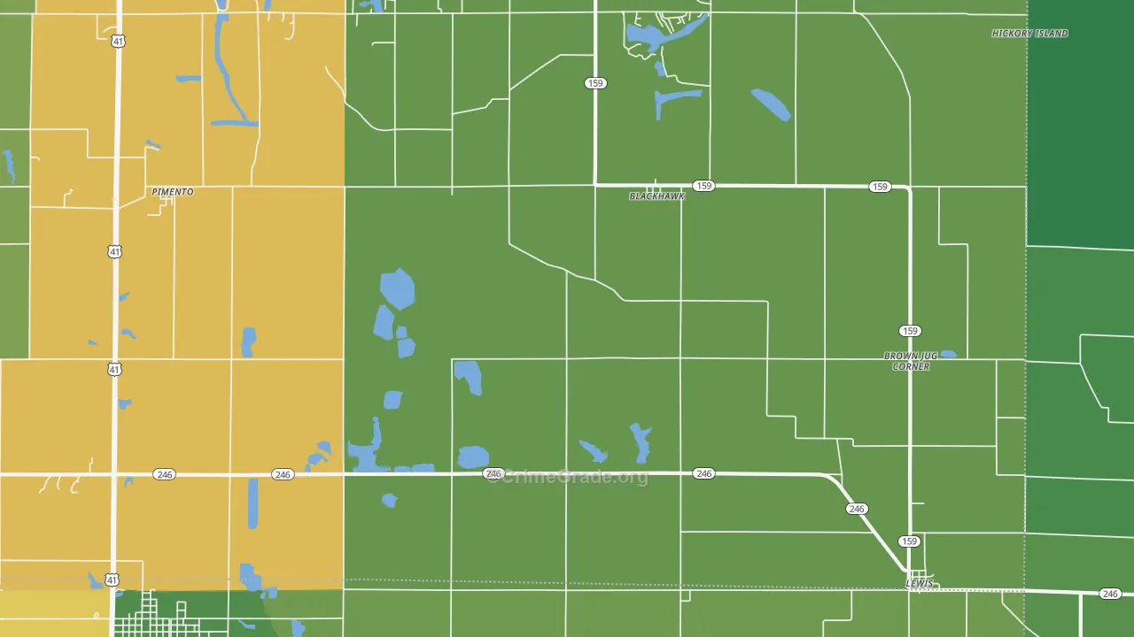 47866, IN Map of Vehicle Theft Rates