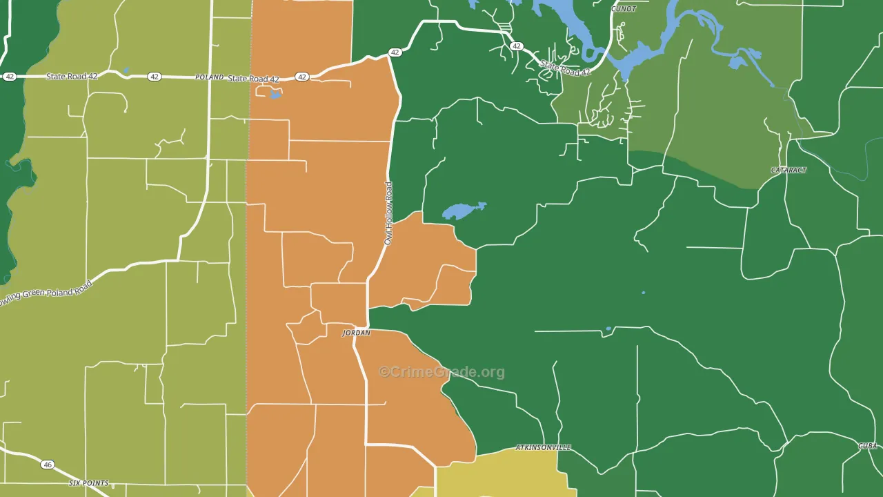 47868, IN Map of Vehicle Theft Rates