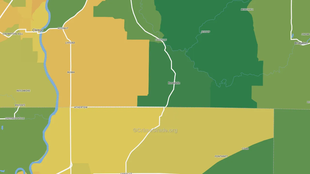 47874, IN Map of Vehicle Theft Rates