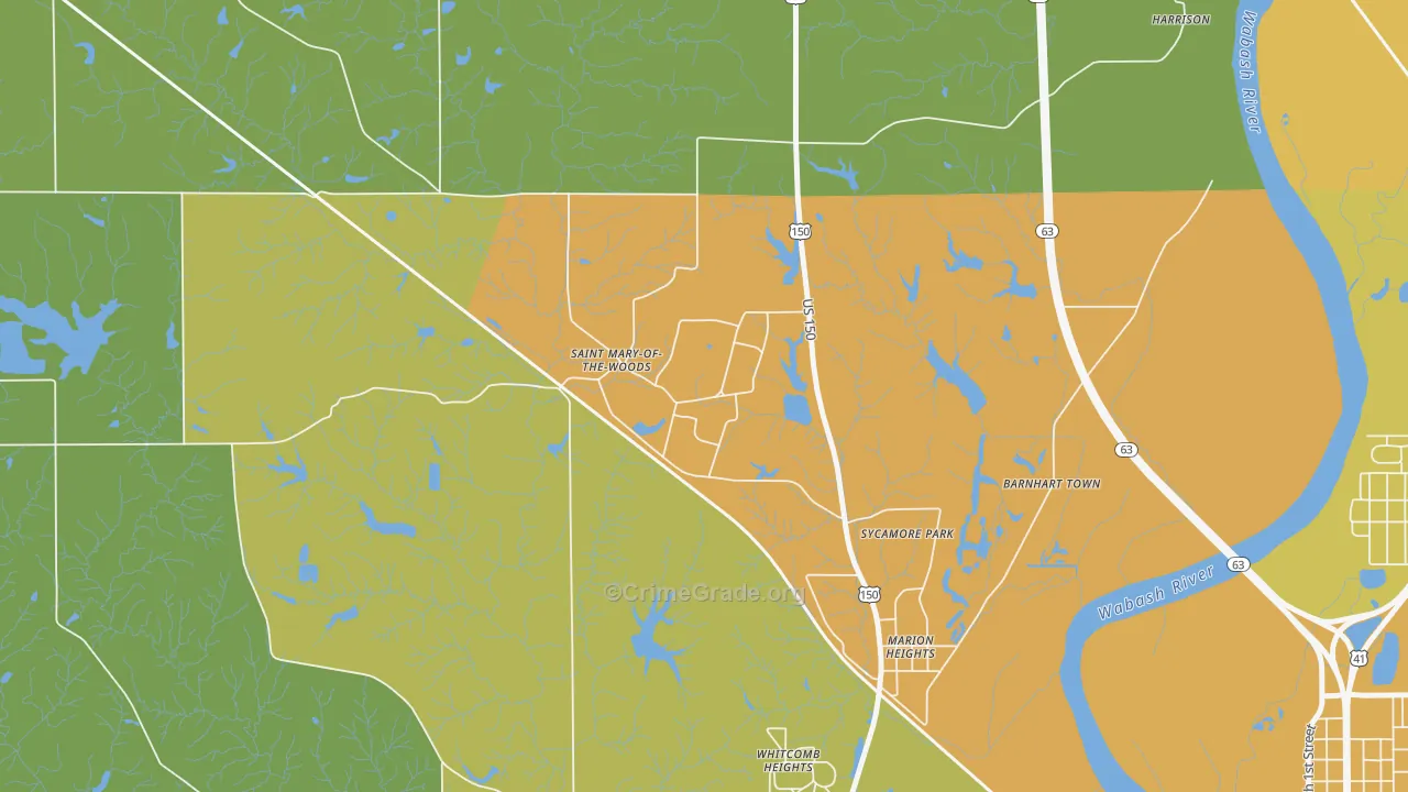 47876, IN Map of Vehicle Theft Rates