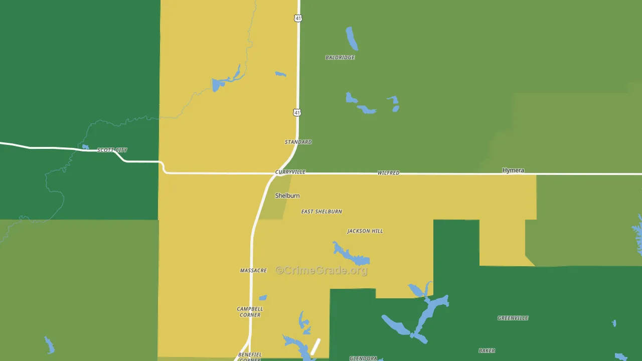 47879, IN Map of Vehicle Theft Rates