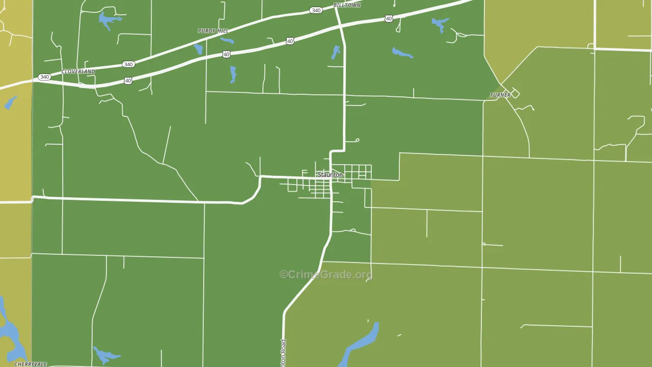 47881, IN Map of Vehicle Theft Rates