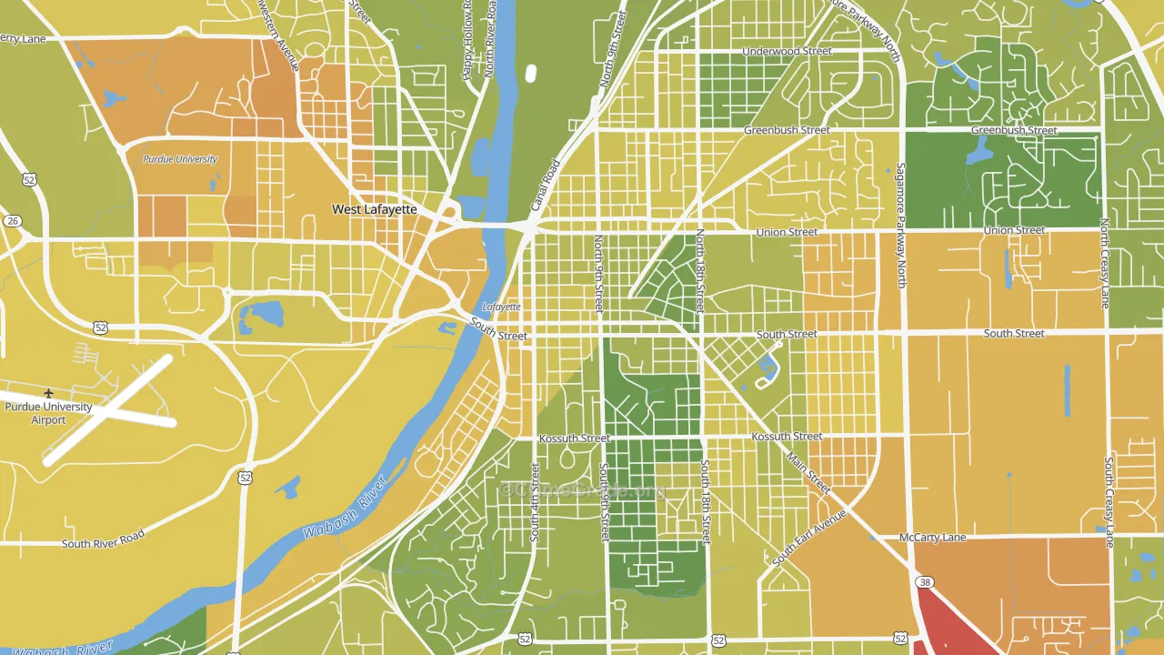 47901, IN Map of Vehicle Theft Rates