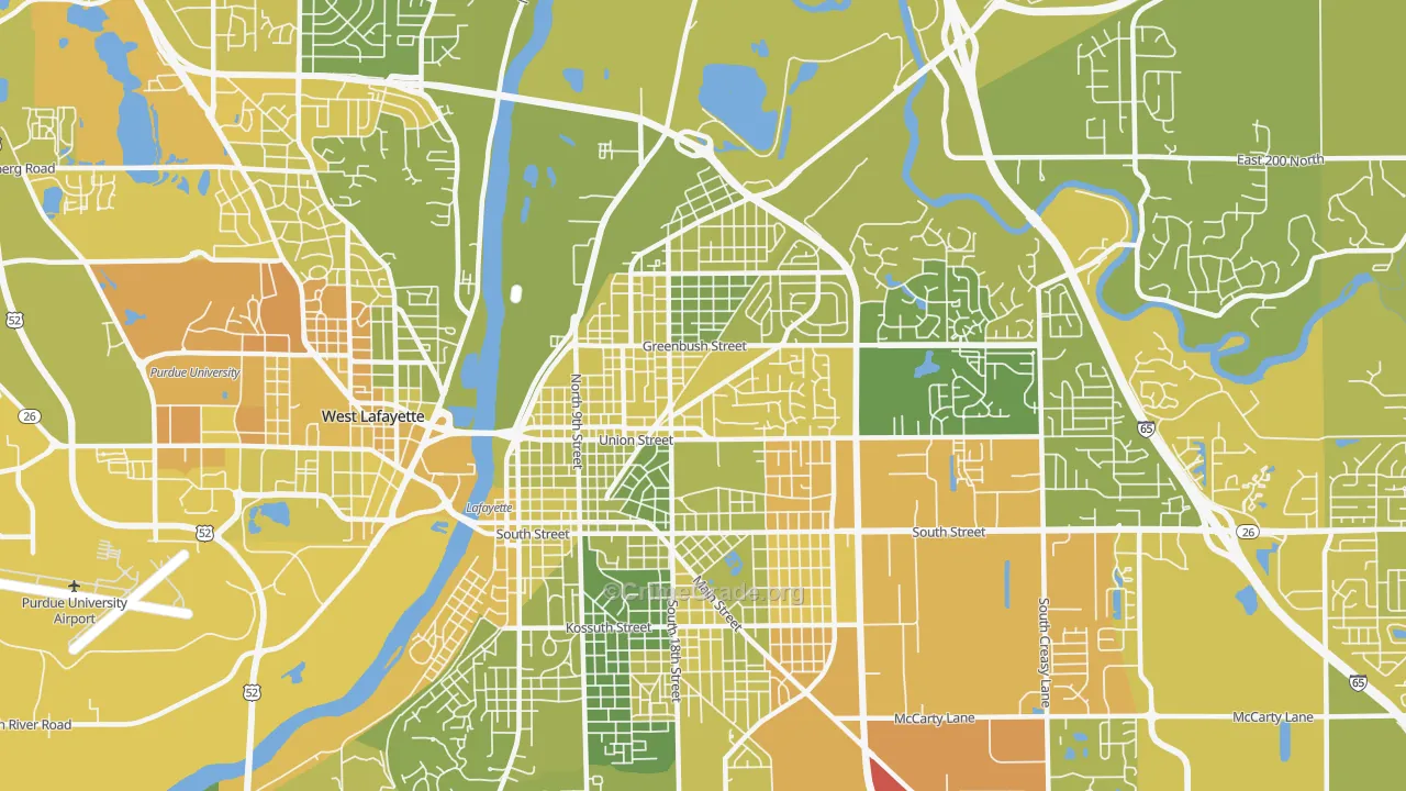 47904, IN Map of Vehicle Theft Rates