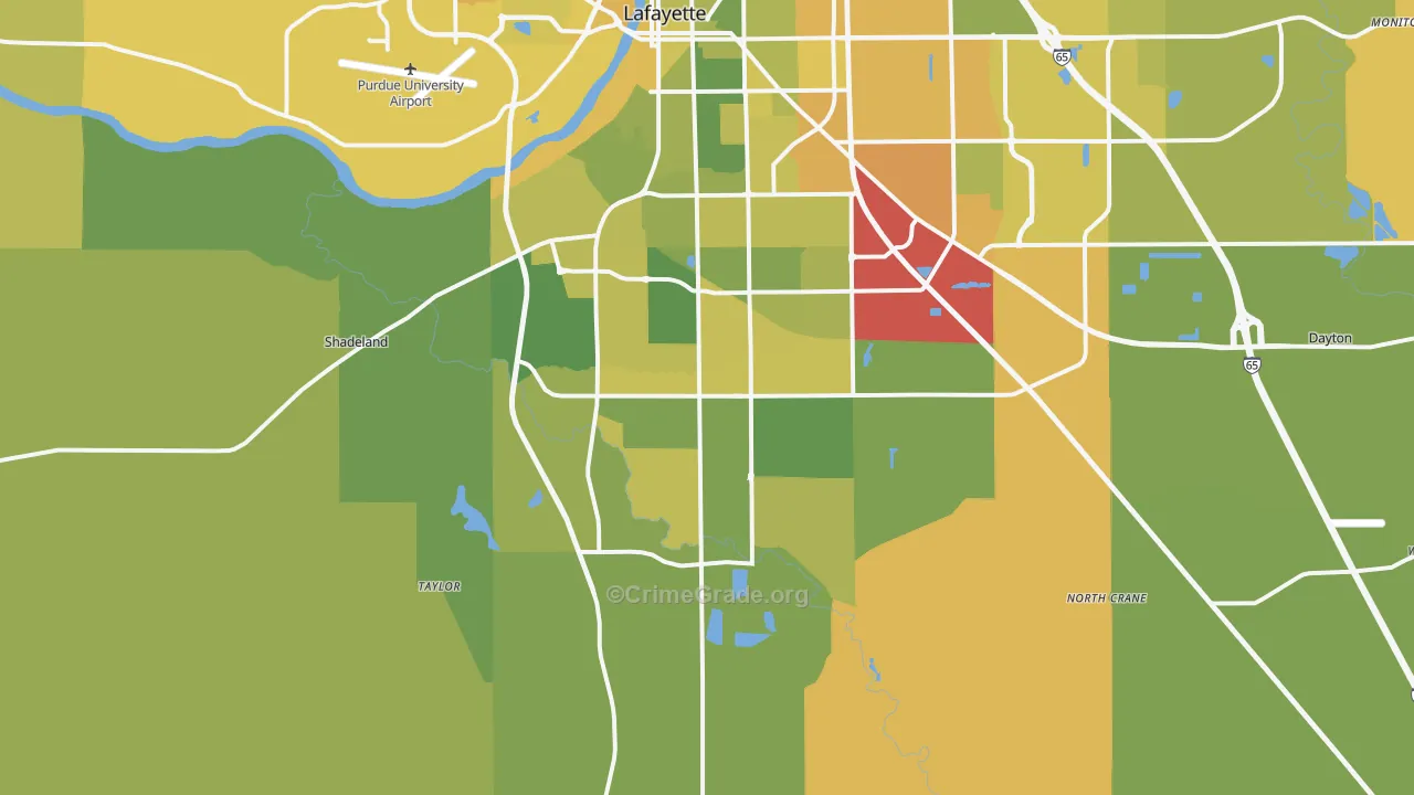 47909, IN Map of Vehicle Theft Rates
