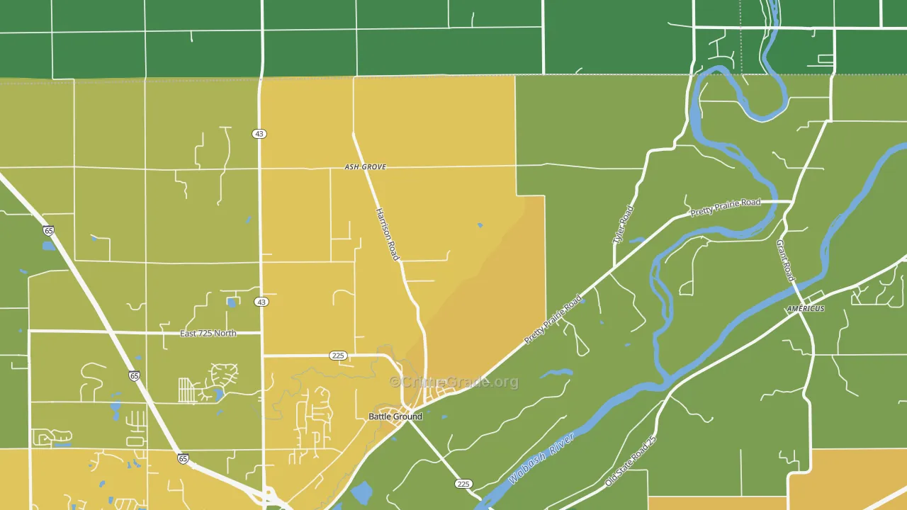 47920, IN Map of Vehicle Theft Rates