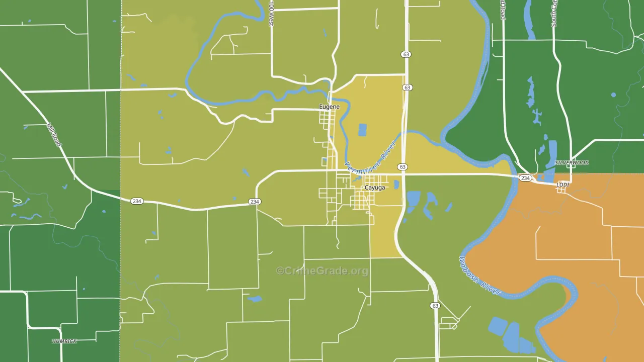 47928, IN Map of Vehicle Theft Rates