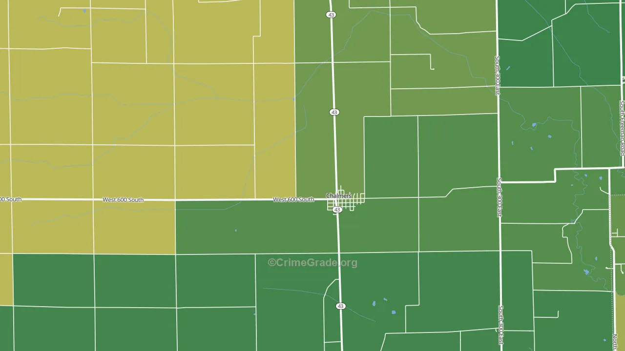 47929, IN Map of Vehicle Theft Rates