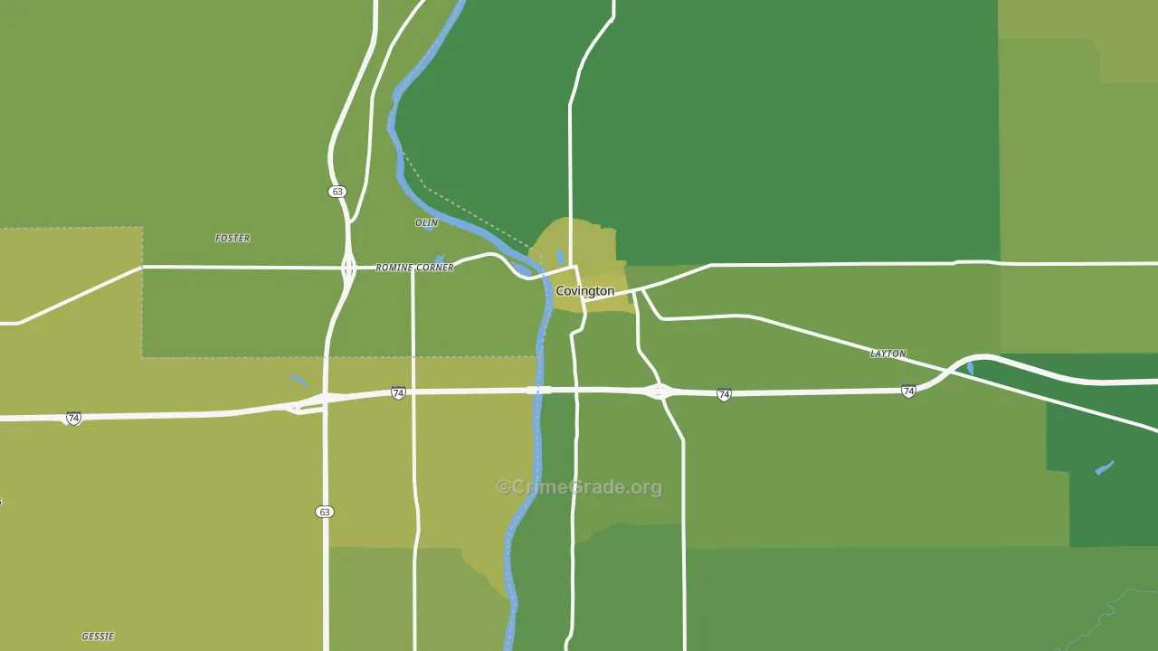47932, IN Map of Vehicle Theft Rates