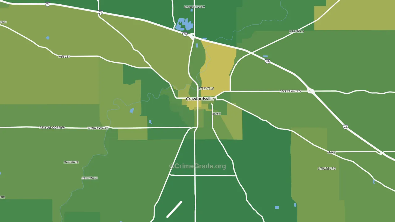 47933, IN Map of Vehicle Theft Rates