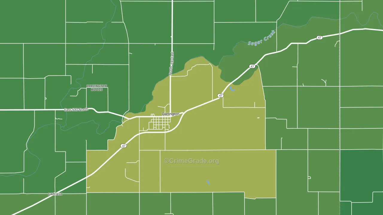 47940, IN Map of Vehicle Theft Rates